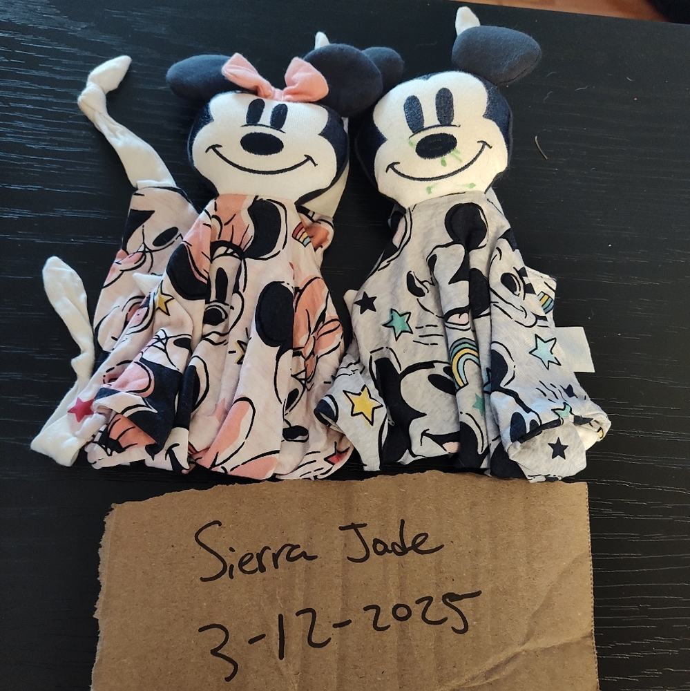 Mickey Mouse Minnie Mouse Loveys Little Sleepies